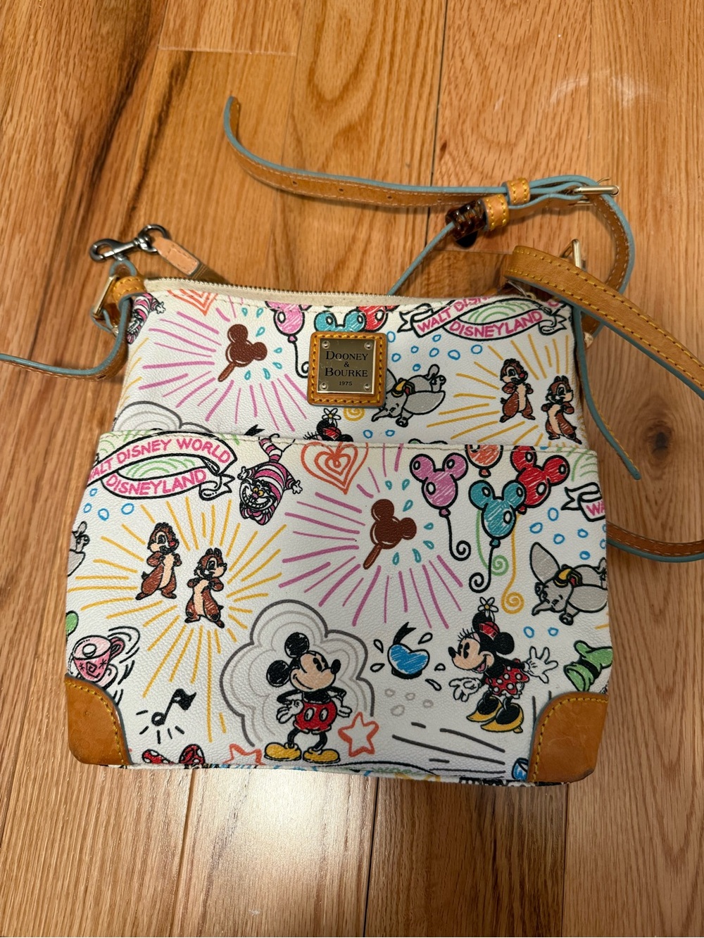Dooney & Bourke White Multicolor Disney Character Crossbody